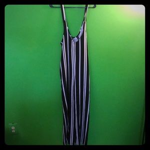 Black and white stripped jumpsuit